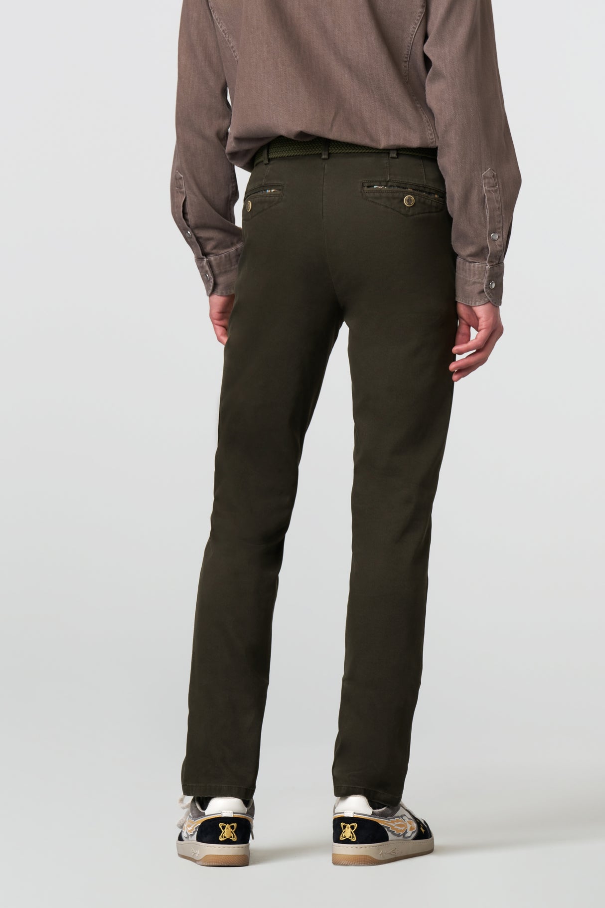 MEYER Chicago Trousers - 5613 Fine Micro Cotton Chinos - Laurel Green Meyer
