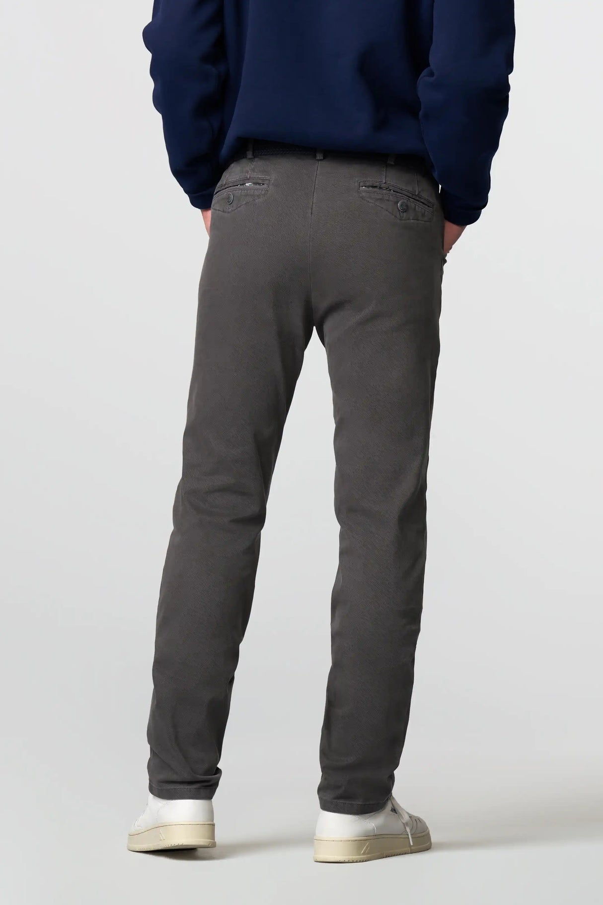 MEYER Chicago Trousers - 5613 Fine Micro Cotton Chinos - Mid Grey