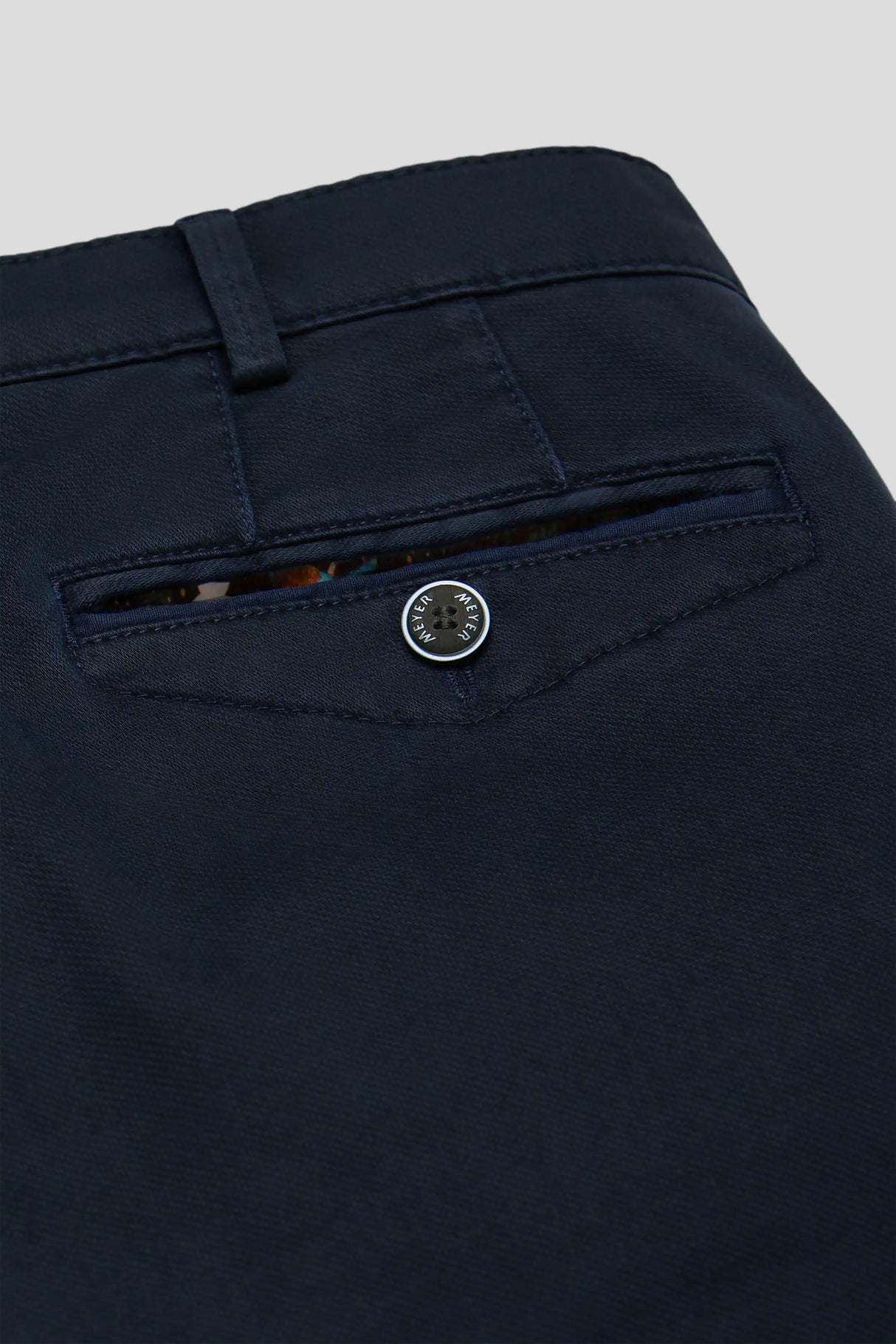 MEYER Chicago Trousers - 5613 Fine Micro Cotton Chinos - Navy Meyer