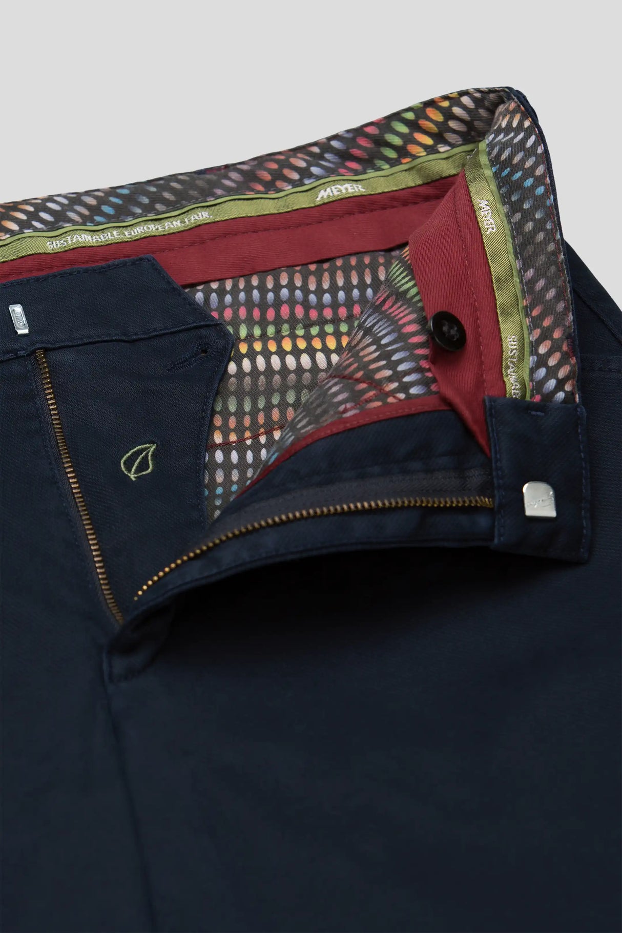 MEYER Chicago Trousers - 5613 Fine Micro Cotton Chinos - Navy Meyer