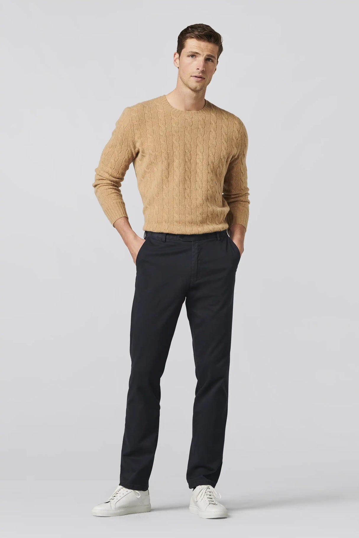MEYER Oslo Trousers - 316 Luxury Cotton Chinos - Navy