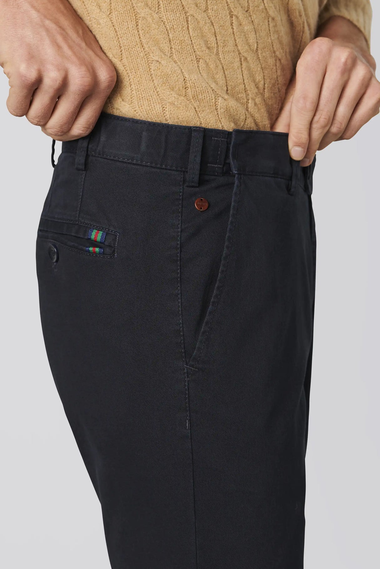 MEYER Oslo Trousers - 316 Luxury Cotton Chinos - Navy