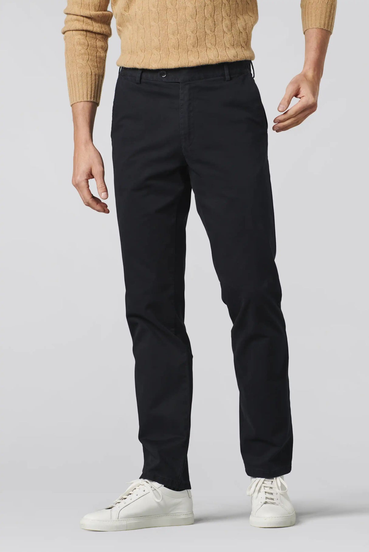 MEYER Oslo Trousers - 316 Luxury Cotton Chinos - Navy