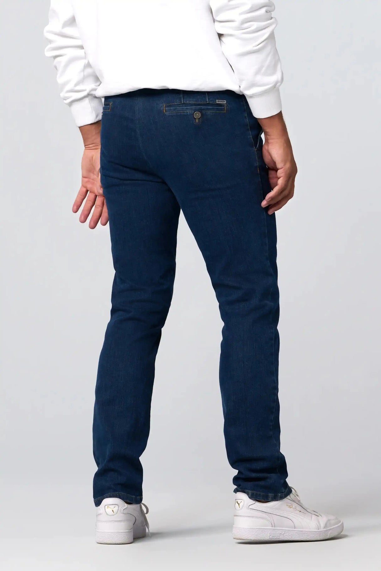 MEYER Roma Denim Trousers - 629 Stretch Core Spun - Blue Meyer
