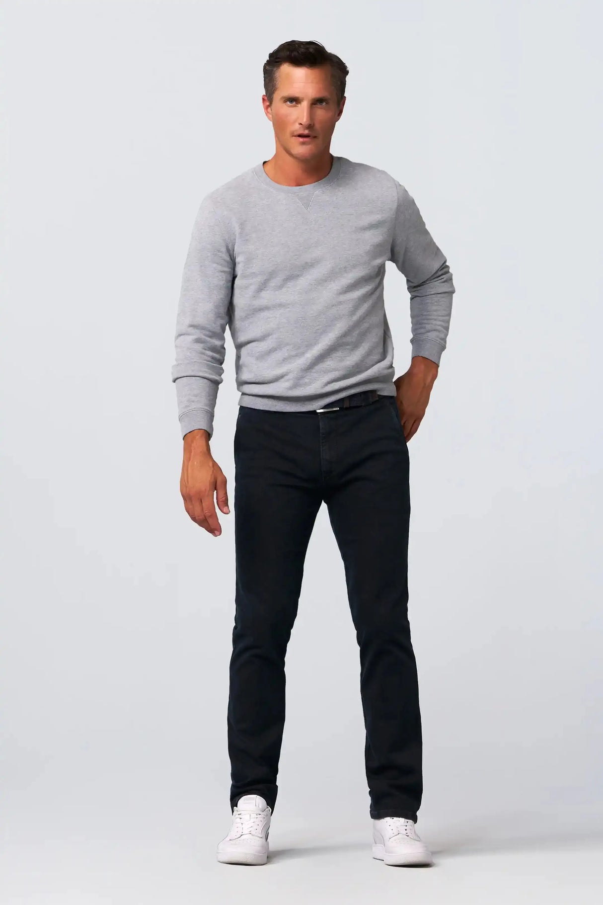 MEYER Roma Denim Trousers - 629 Stretch Core Spun - Navy Meyer