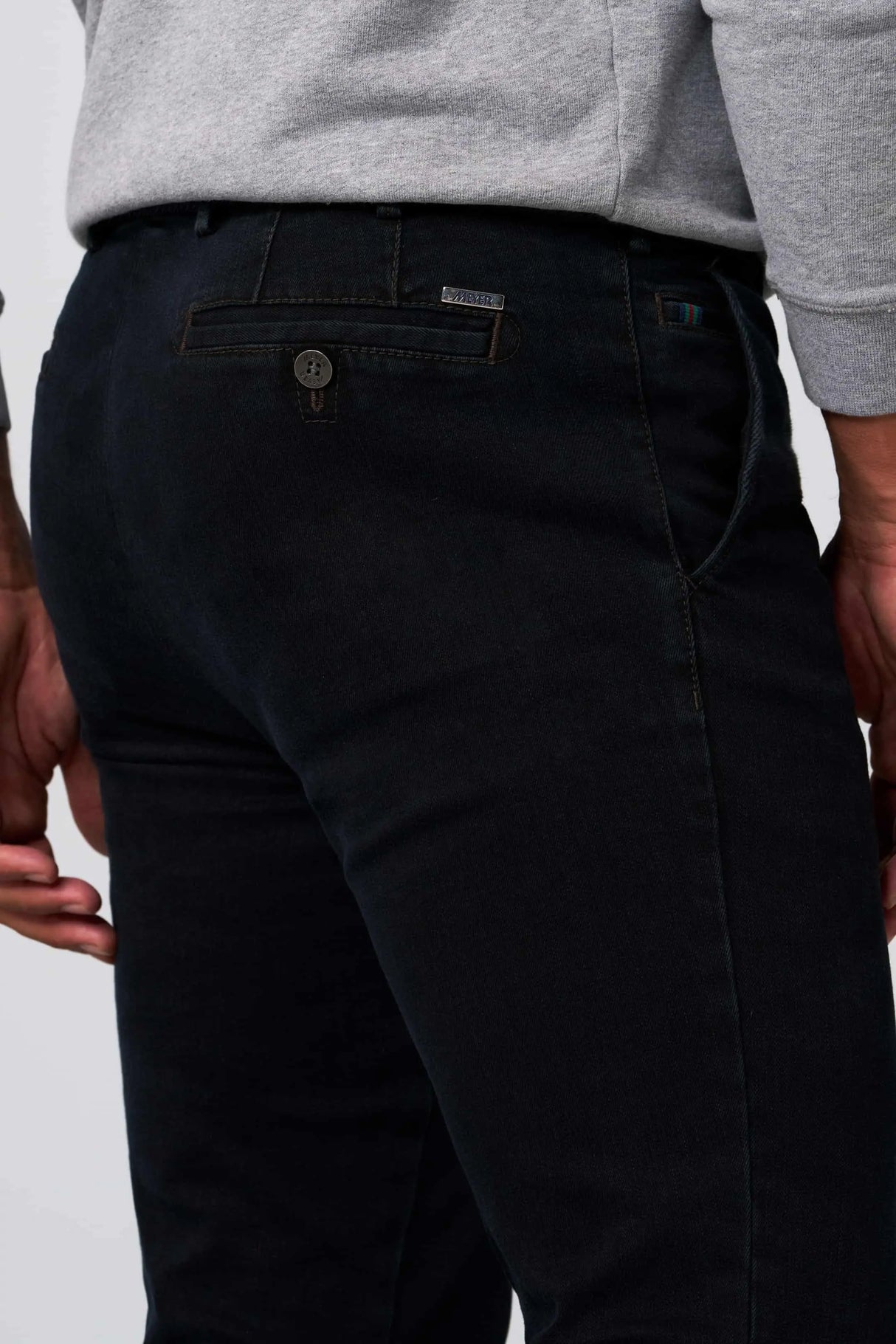 MEYER Roma Denim Trousers - 629 Stretch Core Spun - Navy Meyer