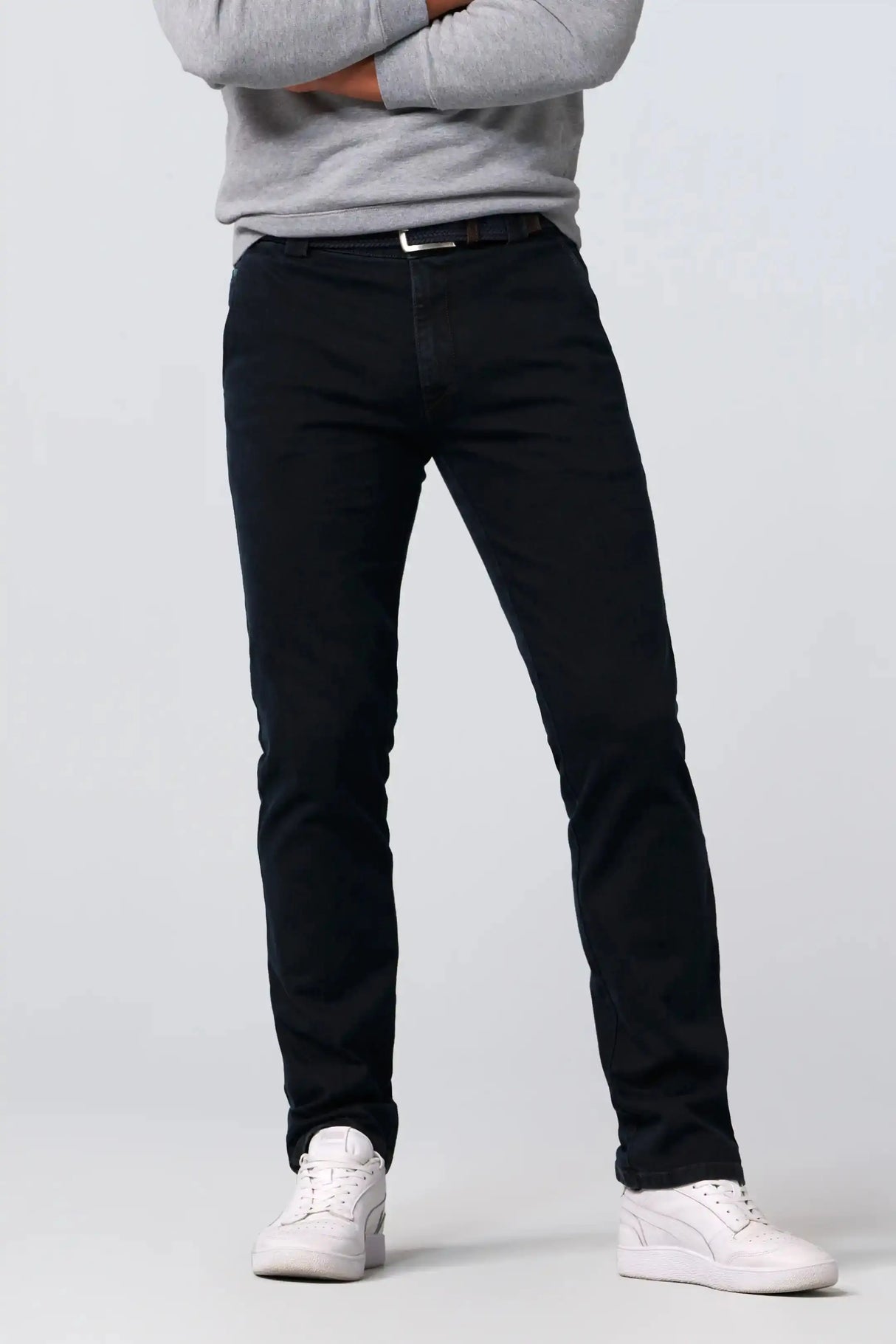 MEYER Roma Denim Trousers - 629 Stretch Core Spun - Navy Meyer