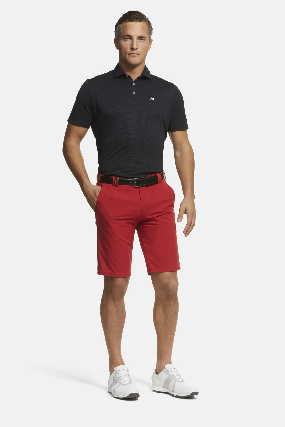 MEYER Golf Shorts - St. Andrews 8070 High Performance Cotton - Red Meyer