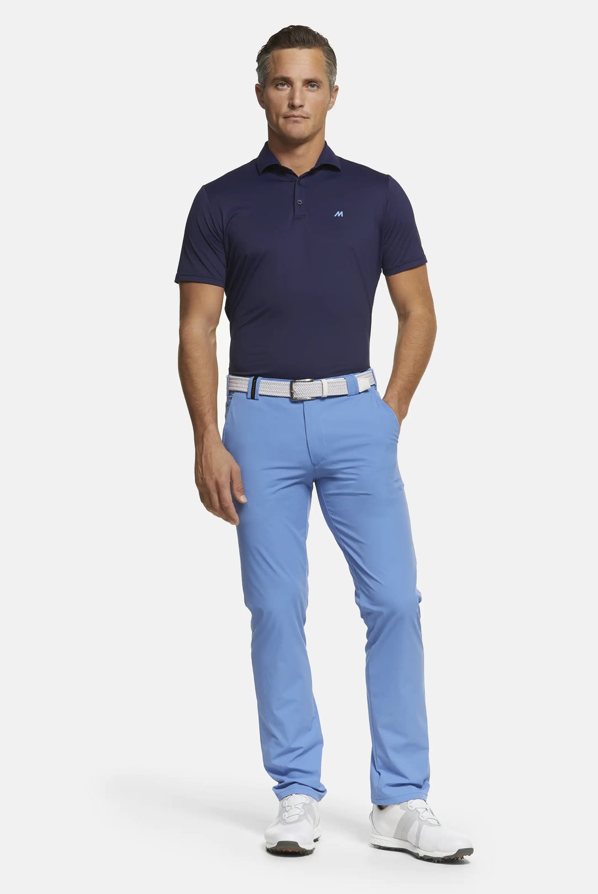 40% OFF - MEYER Golf Trousers - Augusta 8070 High Performance Chinos - Light Blue - Size: 32 SHORT Meyer