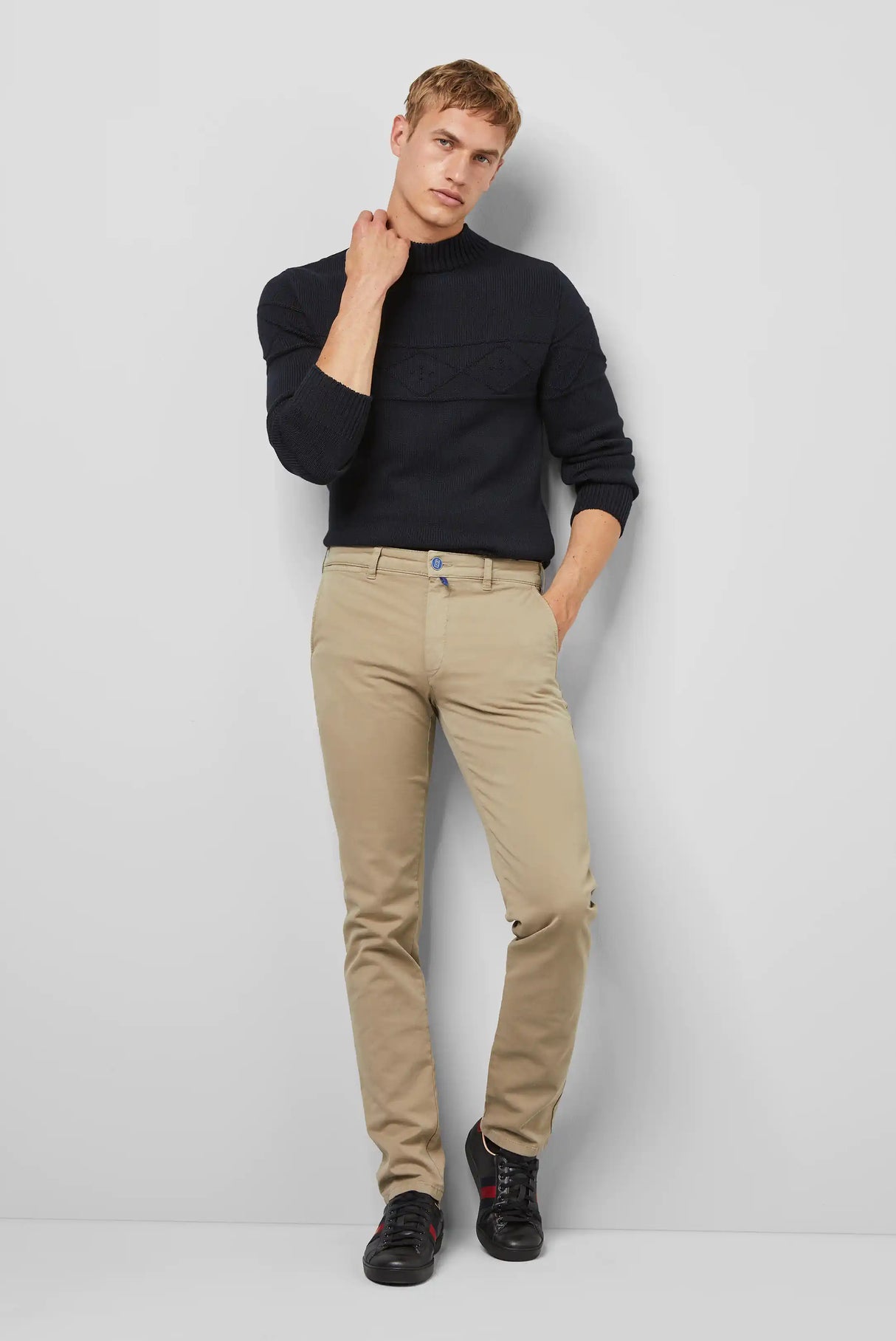 MEYER M5 Chinos - 6001 Soft Stretch Cotton Slim - Beige