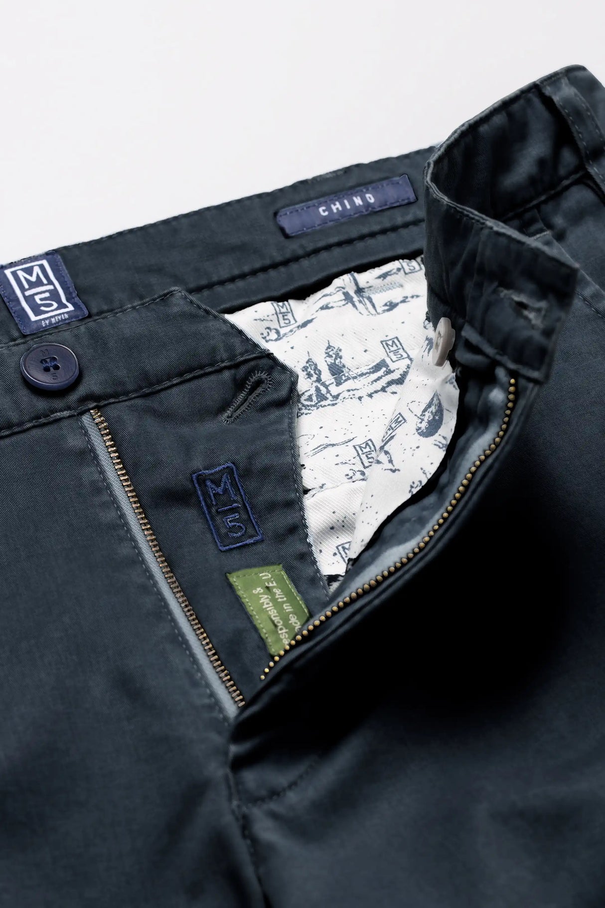 MEYER M5 Jeans - 6001 Soft Stretch Cotton Chinos - Blue Meyer