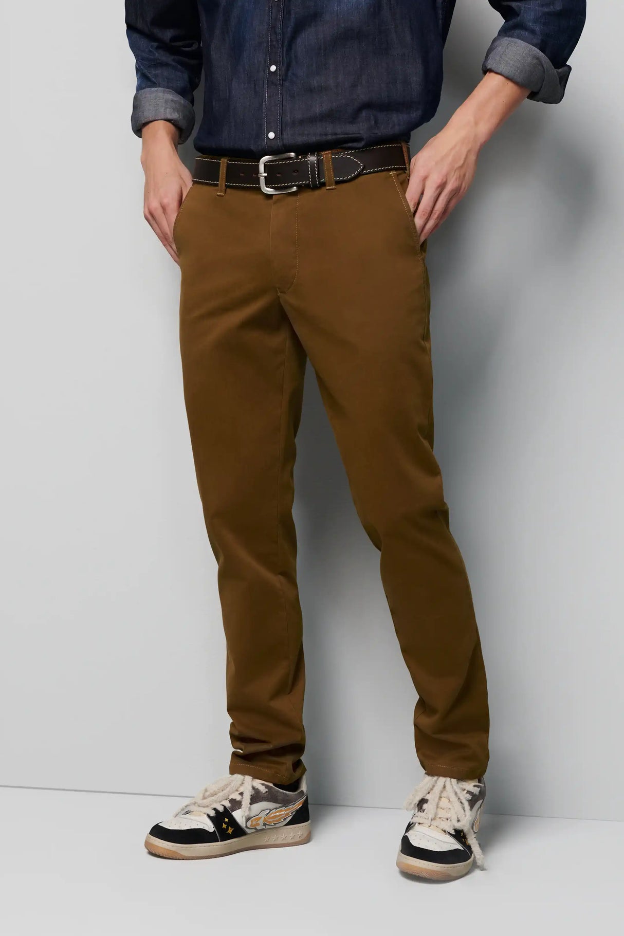 MEYER M5 Jeans - 6001 Soft Stretch Cotton Chinos - Caramel Meyer