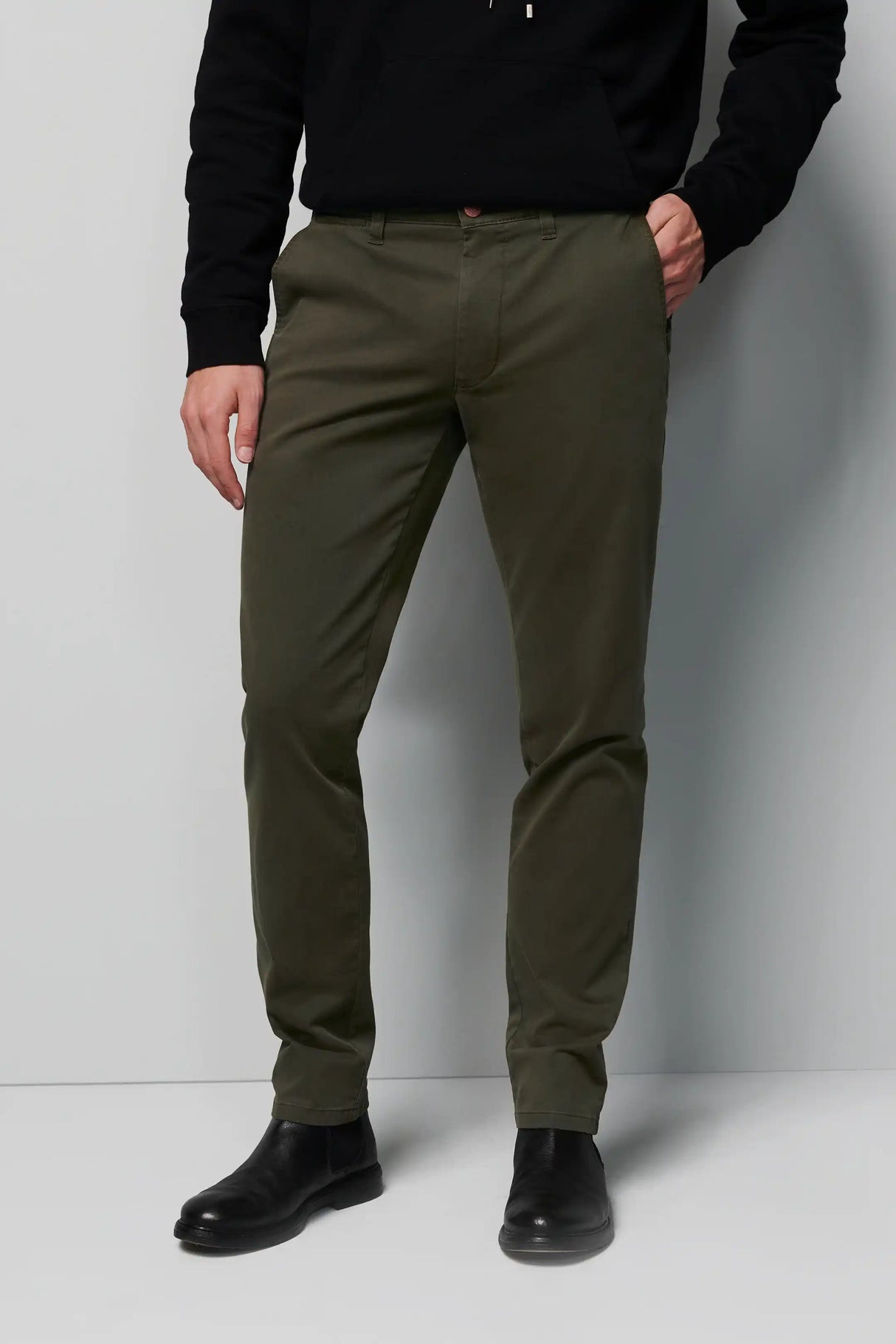 50% OFF - MEYER M5 Trousers - 6001 Soft Stretch Cotton Chinos - Green - Size: 36 LONG Meyer