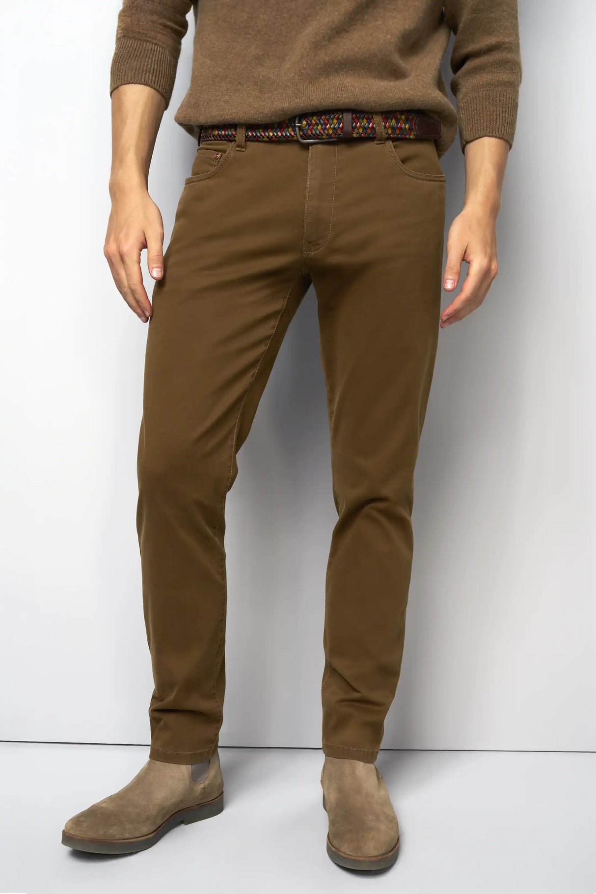 MEYER M5 Jeans – 6106 High Performance Satin Cotton Chinos – Camel