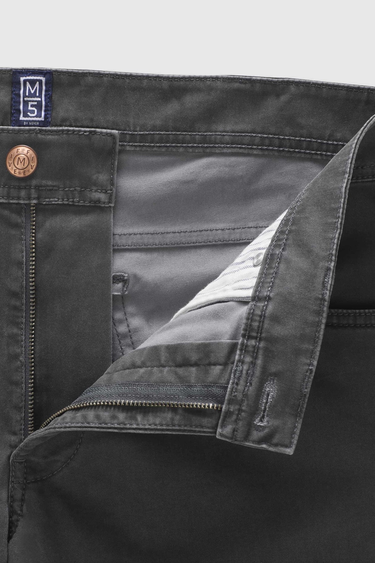 MEYER M5 Jeans – 6106 High Performance Satin Cotton Chinos – Grey