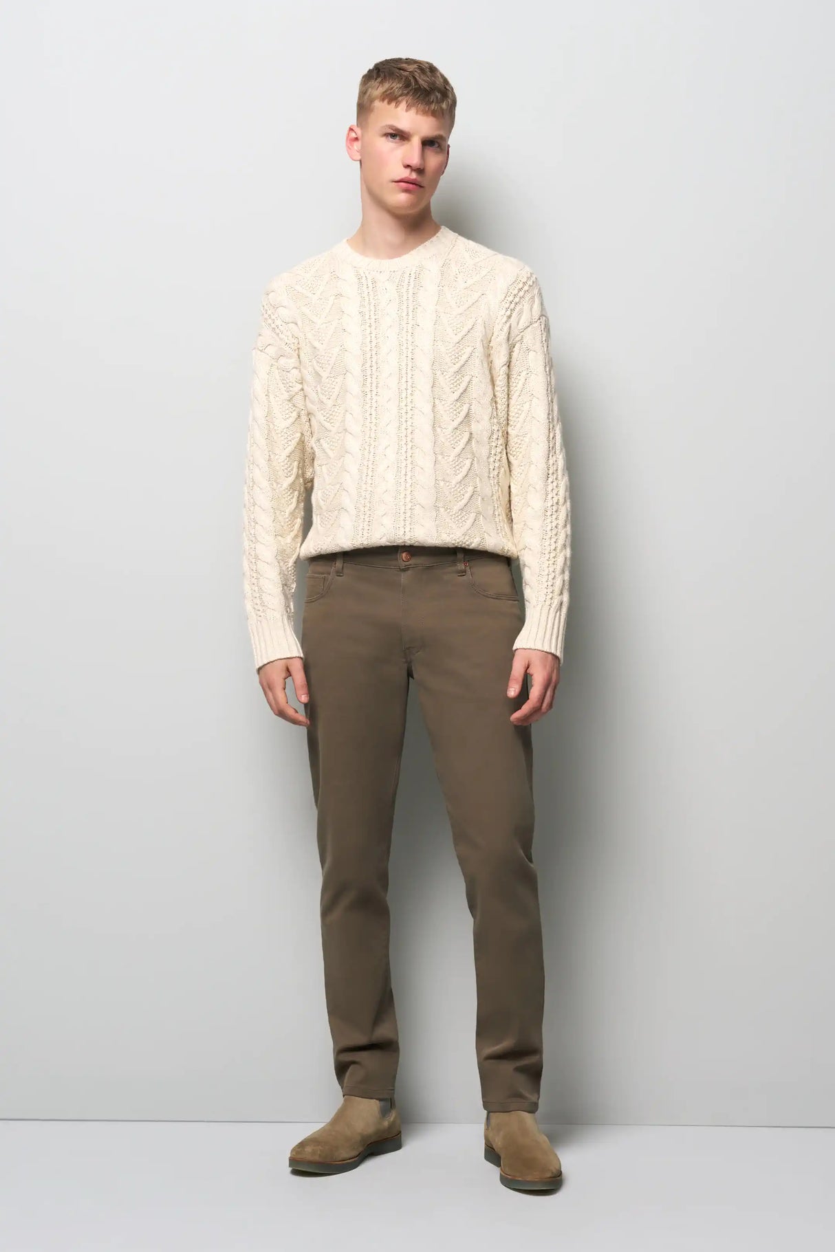 MEYER M5 Jeans - 6188 Cotton Twill Chinos - Stone Meyer