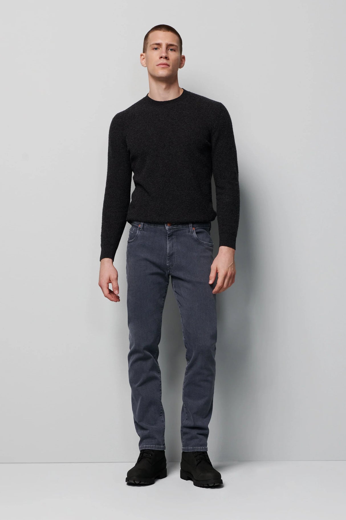 MEYER M5 Jeans – 6256 Regular Fit – Super Stretch Organic Denim – Mid Grey