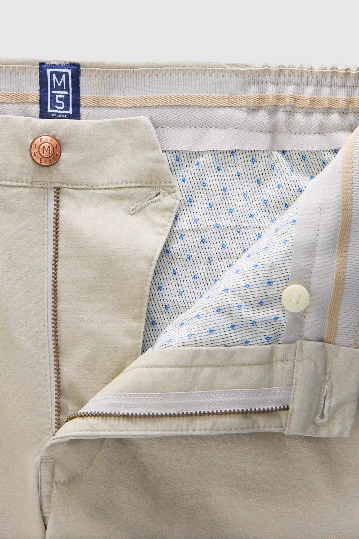 MEYER M5 Move 6025 Micro-Structure Super Stretch Chinos – Beige