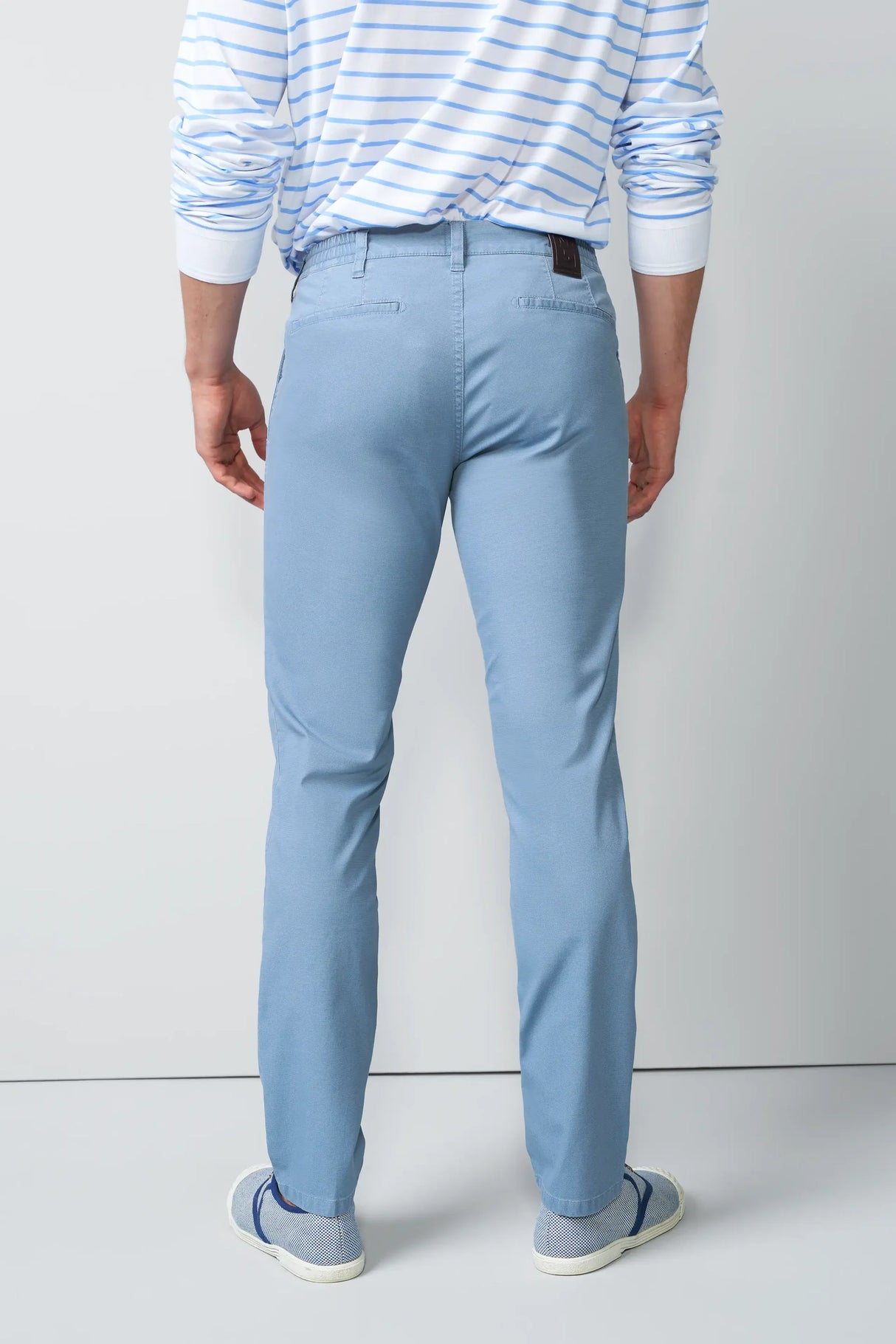 MEYER M5 Move 6025 Micro-Structure Super Stretch Chinos – Blue