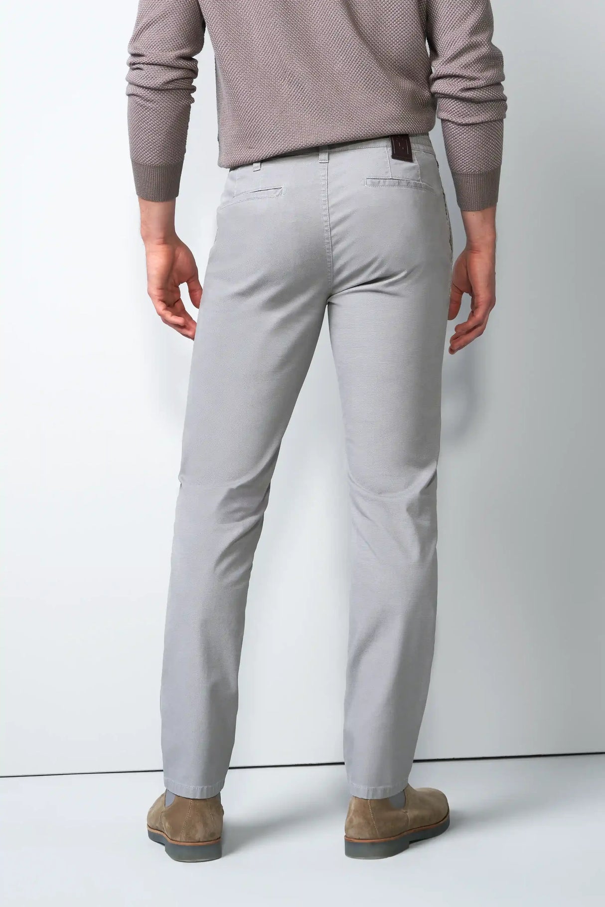 MEYER M5 Move 6025 Micro-Structure Super Stretch Chinos – Grey