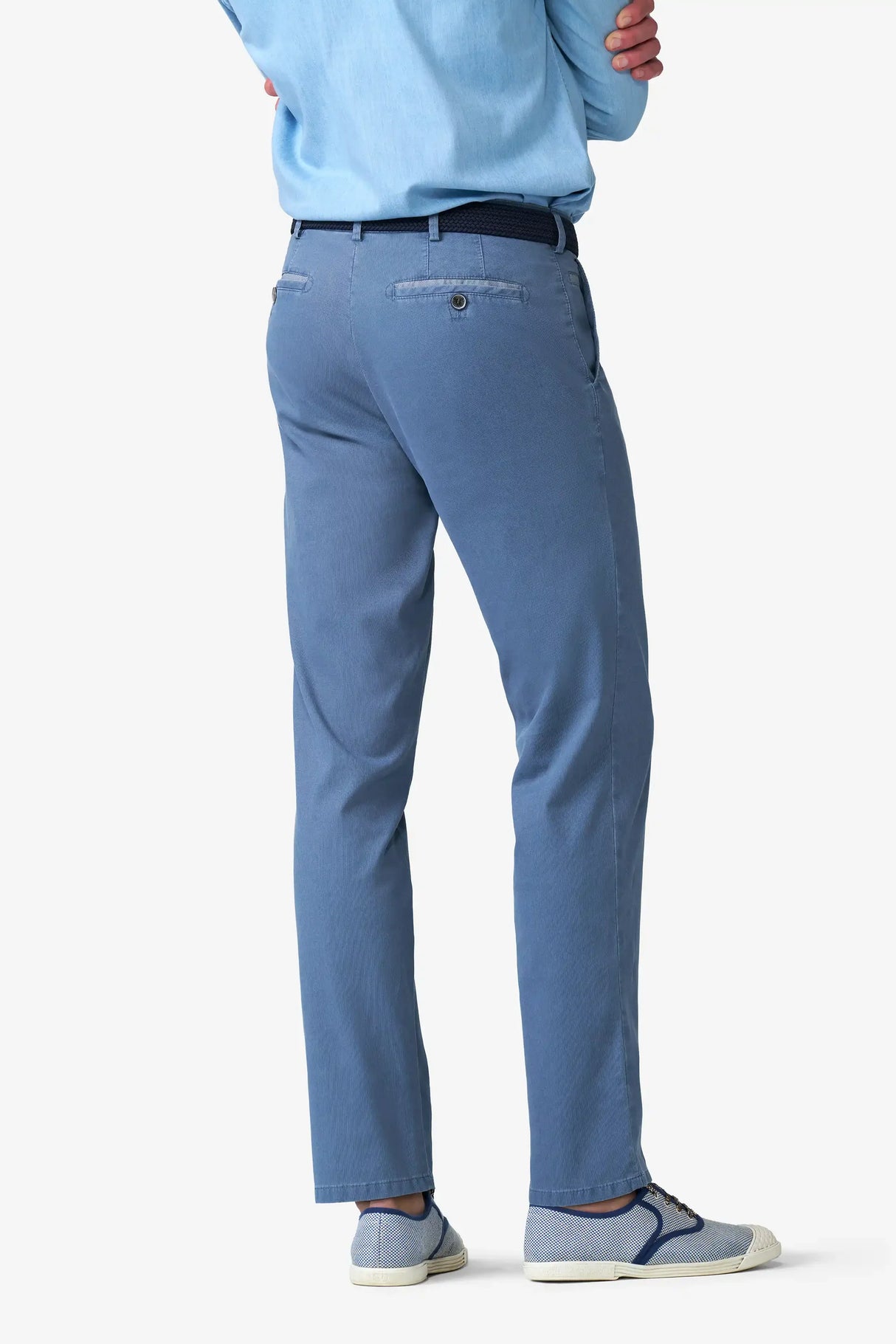 MEYER Roma Comfort Fit Chinos – 5080 Organic Cotton Stretch – Mid Blue