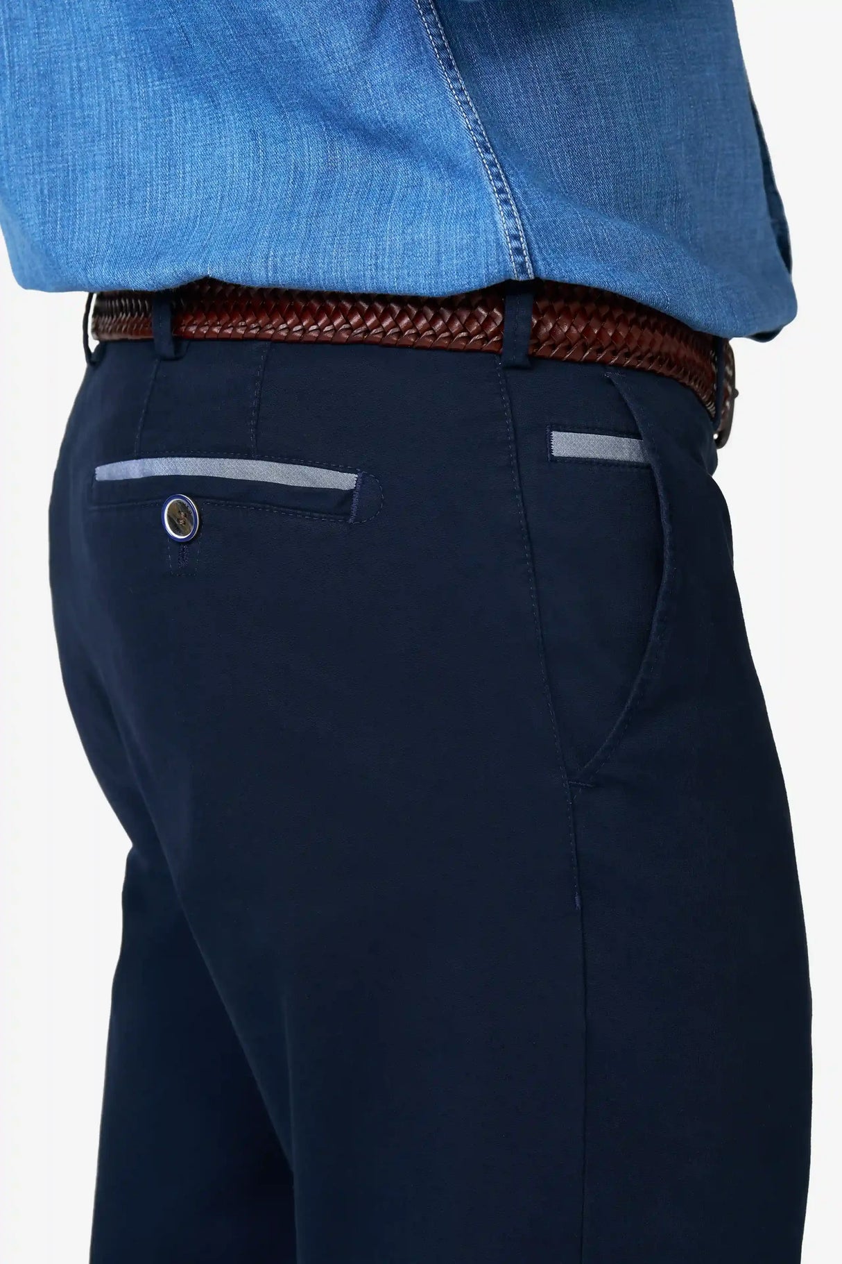 MEYER Roma Comfort Fit Chinos – 5080 Organic Cotton Stretch – Navy