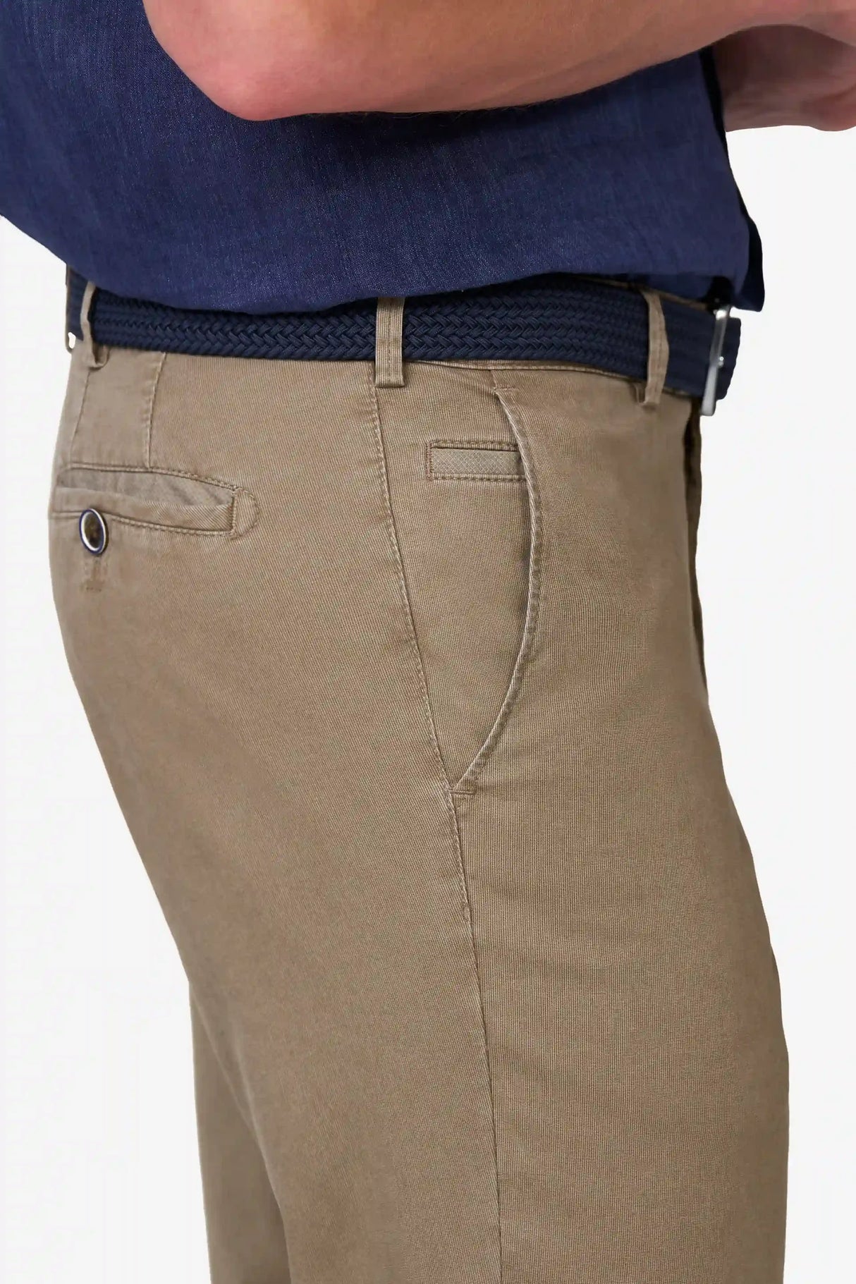 MEYER Roma Comfort Fit Chinos – 5080 Organic Cotton Stretch – Sand