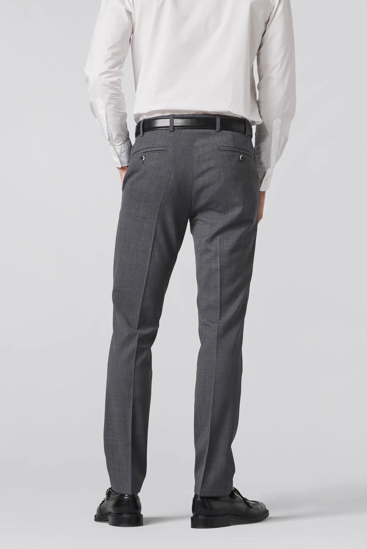 MEYER Oslo Trousers - 344 Flex Tropical Wool-Mix - Mid-Grey Meyer