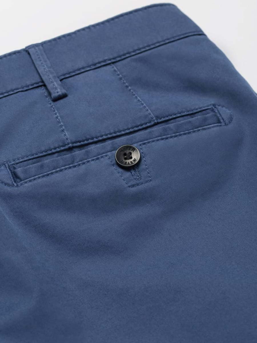 MEYER Trousers - Roma 3001 Summer-Weight Fairtrade Cotton Chinos - Blue