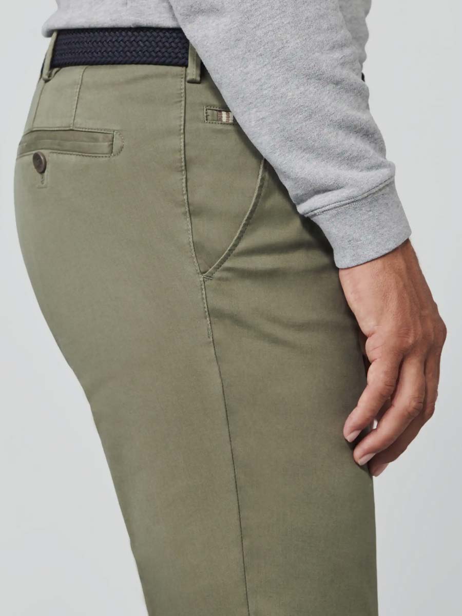 MEYER Trousers - Roma 3001 Summer-Weight Fairtrade Cotton Chinos - Olive