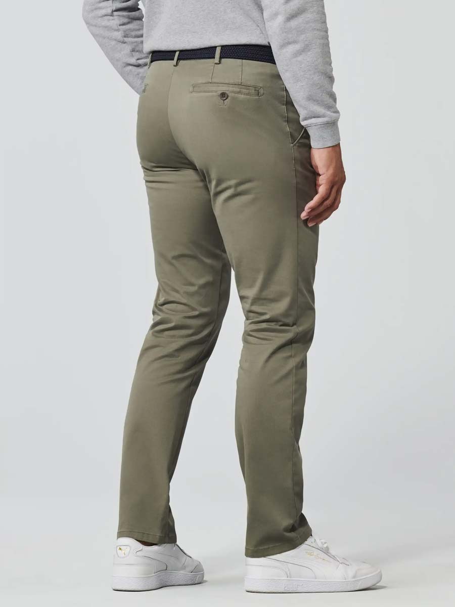 MEYER Trousers - Roma 3001 Summer-Weight Fairtrade Cotton Chinos - Olive