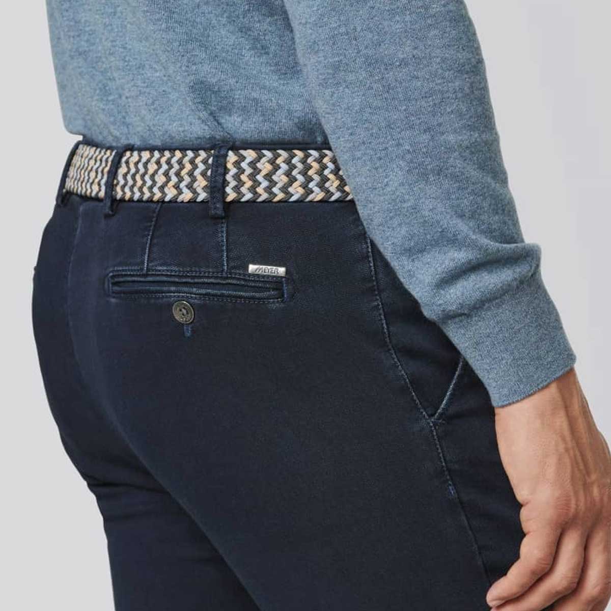 MEYER Woven Belt - Super Stretch - Multi Colour Blue