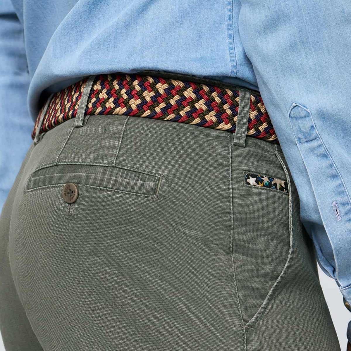 MEYER Woven Belt - Super Stretch - Multi Colour Bordeaux