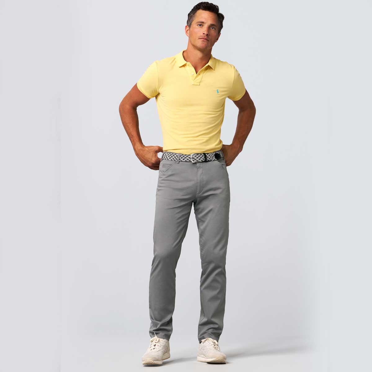 MEYER Woven Belt - Super Stretch - Multi Colour Grey