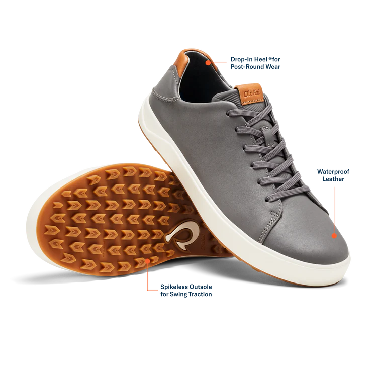 OLUKAI Wai‘alae Men’s Golf Shoes – Lightweight Performance – Stone