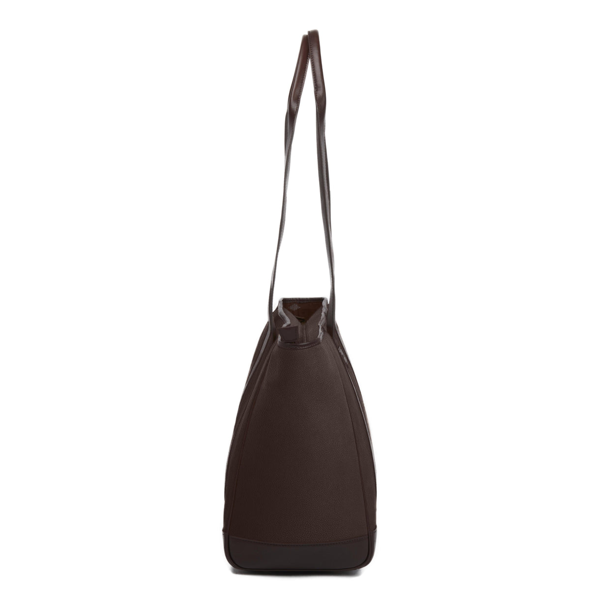PAMPEANO Bolso tote bag - brown leather with cream stitching - image 2