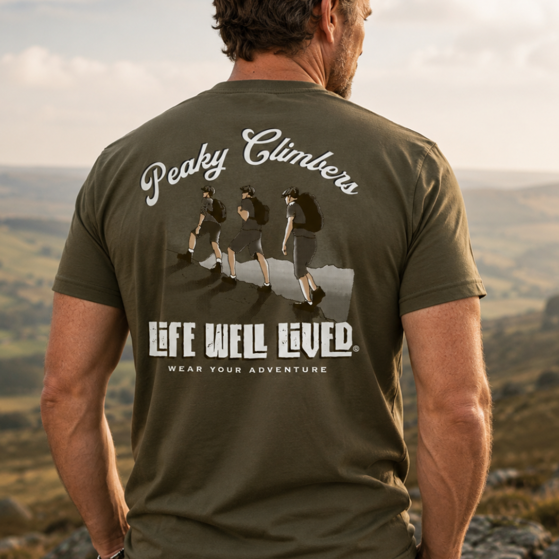 LIFE WELL LIVED Peaky Climbers T-Shirt - Olive