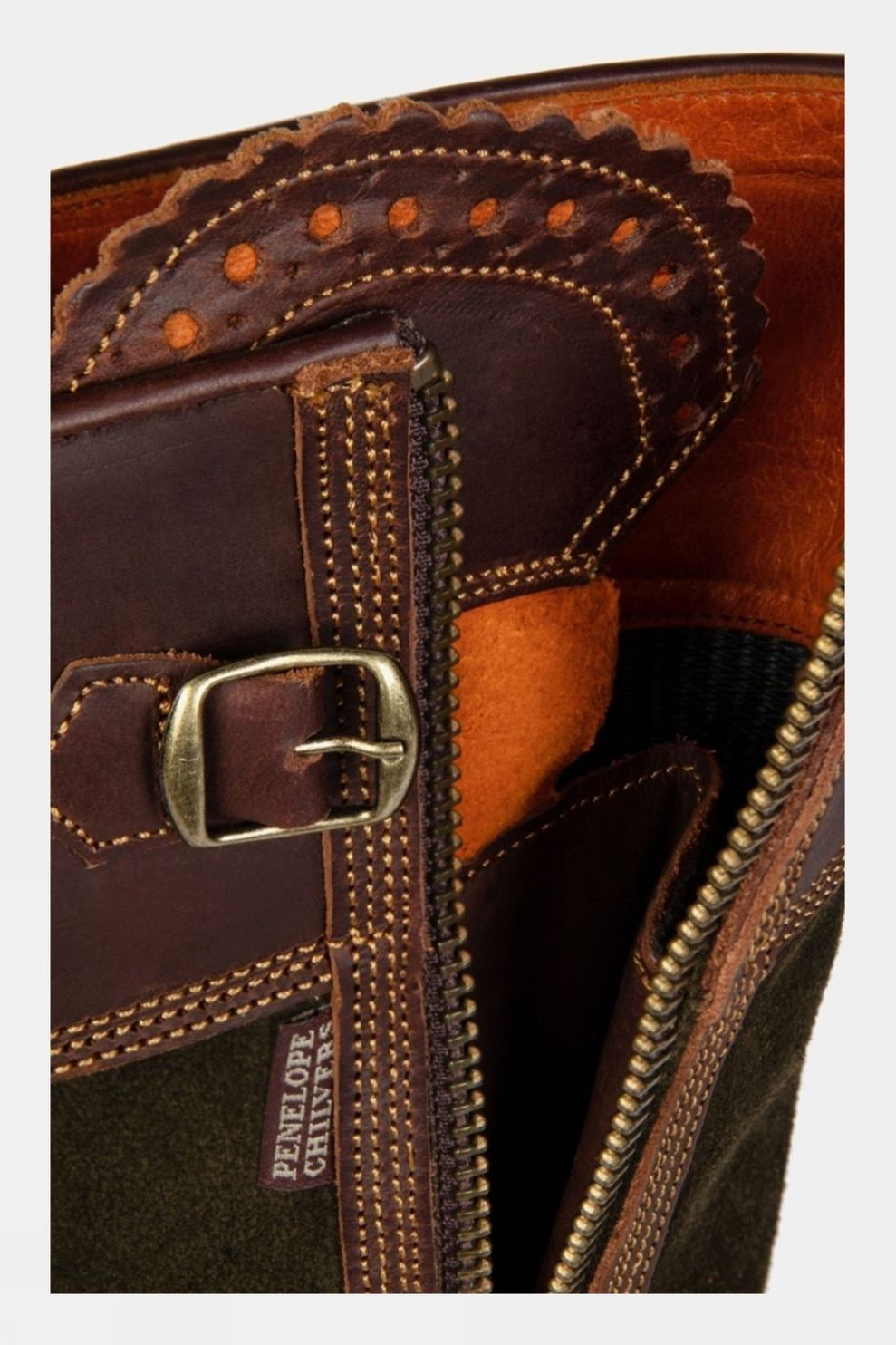 PENELOPE CHILVERS Inclement Tassel Boots - Womens Waterproof Suede - Seaweed/Conker Penelope Chilvers