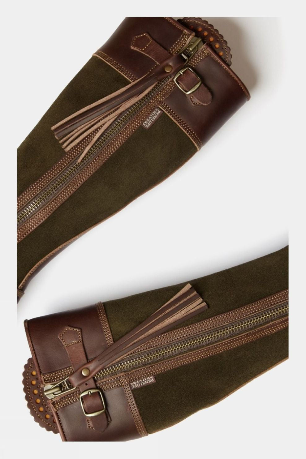 PENELOPE CHILVERS Inclement Tassel Boots - Womens Waterproof Suede - Seaweed/Conker Penelope Chilvers