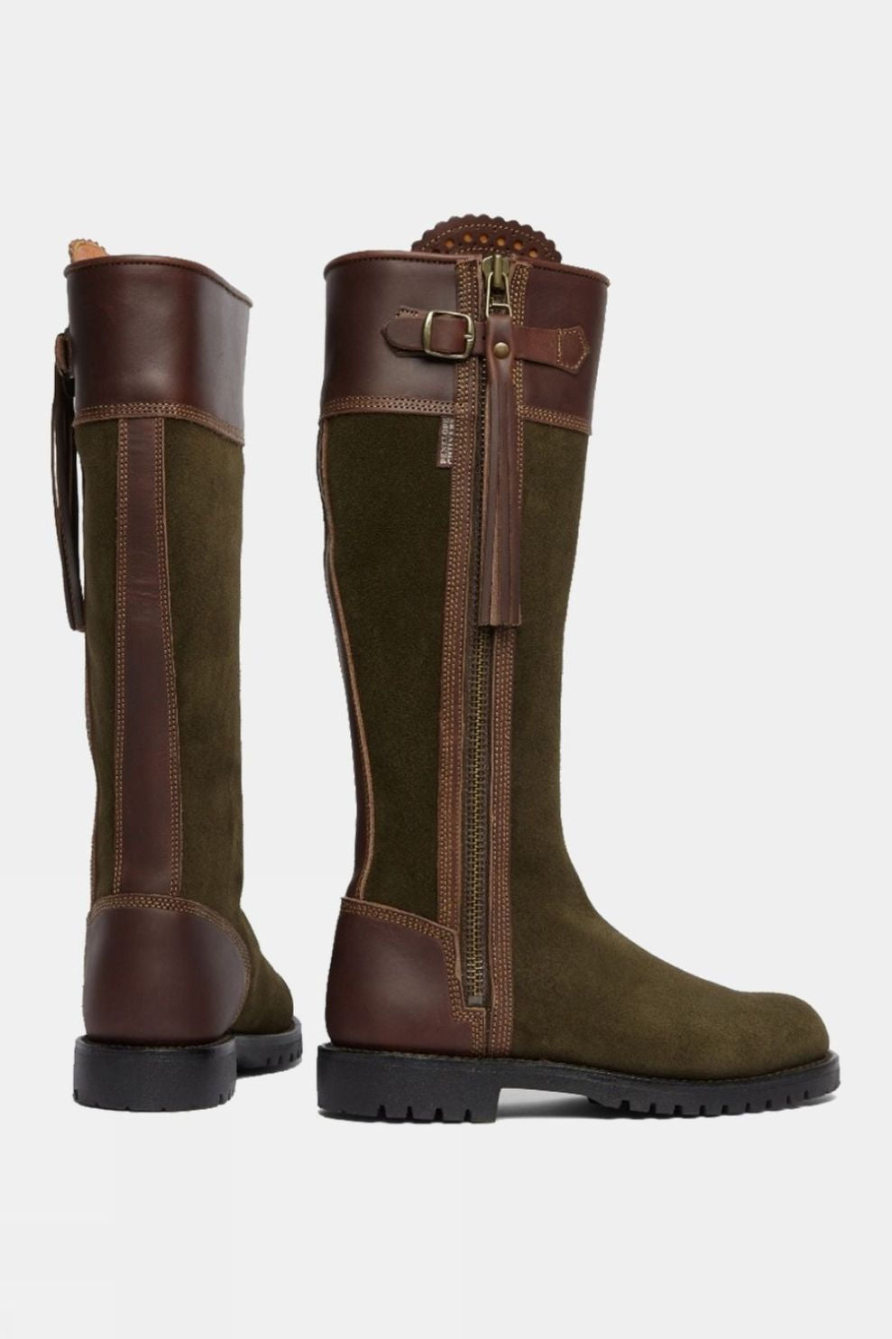 PENELOPE CHILVERS Inclement Tassel Boots - Womens Waterproof Suede - Seaweed/Conker Penelope Chilvers