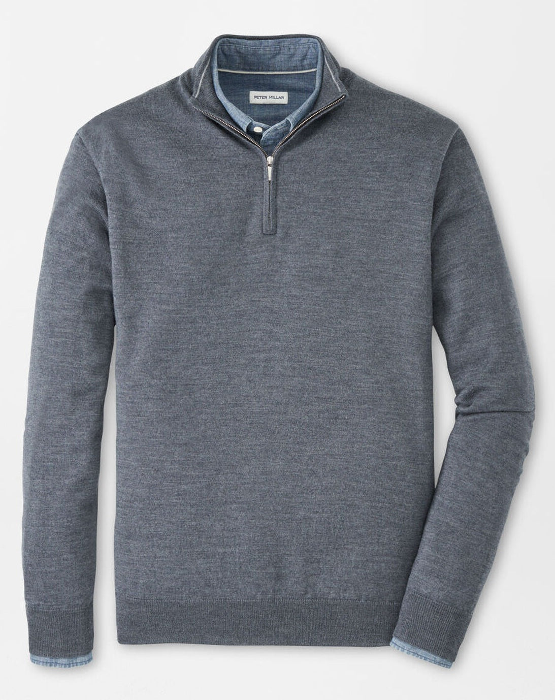 PETER MILLAR Autumn Crest Quarter Zip Sweater - Men's Classic Fit - Charcoal