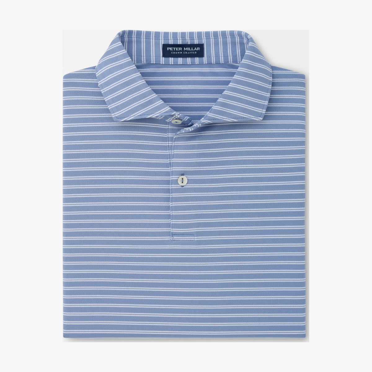 Peter Millar Beam Performance Mesh Polo in Windy Blue - flat product view