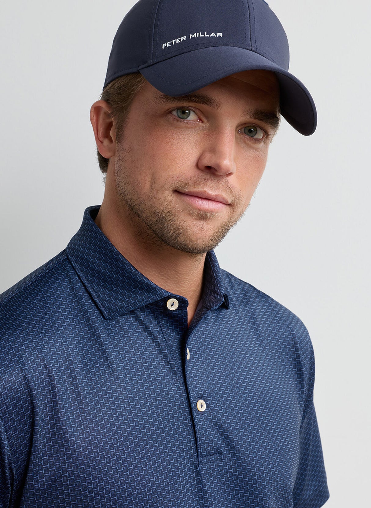 PETER MILLAR Bunker Bar Performance Jersey Polo Shirt - Men's Classic Fit - Navy