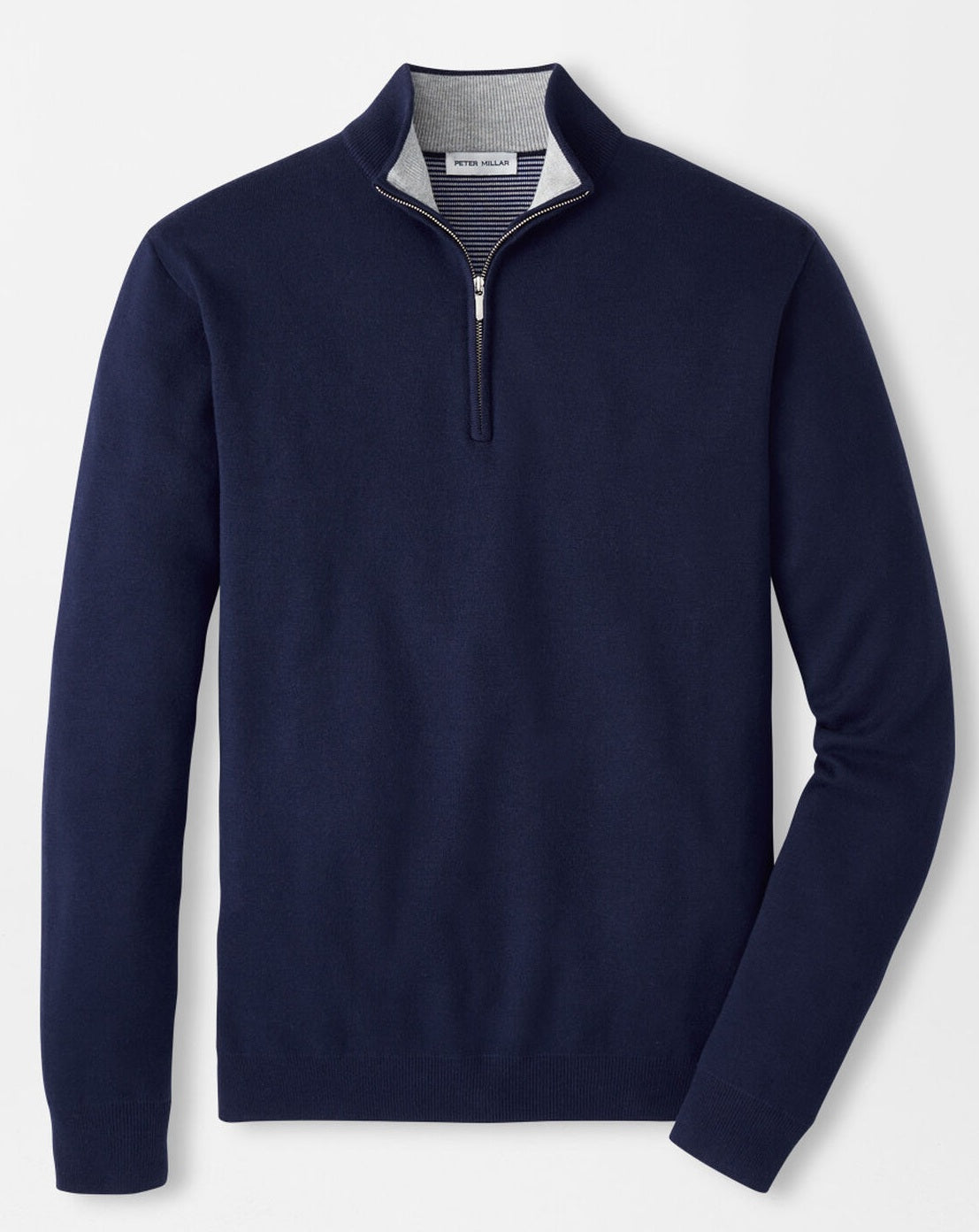 PETER MILLAR Coolspun Lite Cotton Quarter-Zip Sweater – Men's Classic Fit – Navy