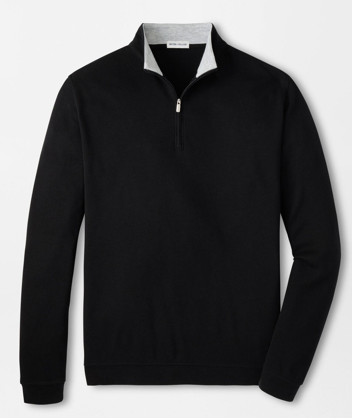 PETER MILLAR Crown Comfort Pique Quarter Zip Sweater - Men's Classic Fit - Black
