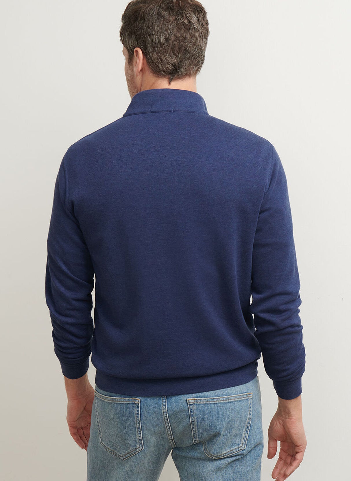 PETER MILLAR Crown Comfort Pique Quarter Zip Sweater - Men's Classic Fit - Navy