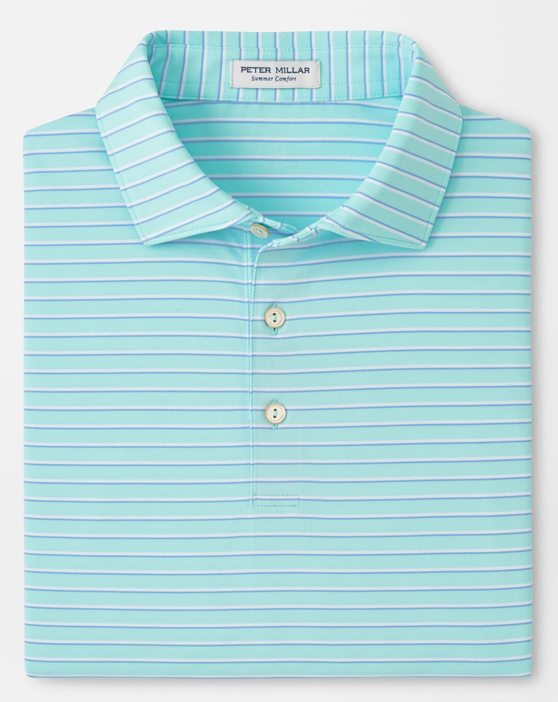 PETER MILLAR Dunnes Stripe Performance Jersey Polo Shirt – Men’s Classic Fit – Clearwater