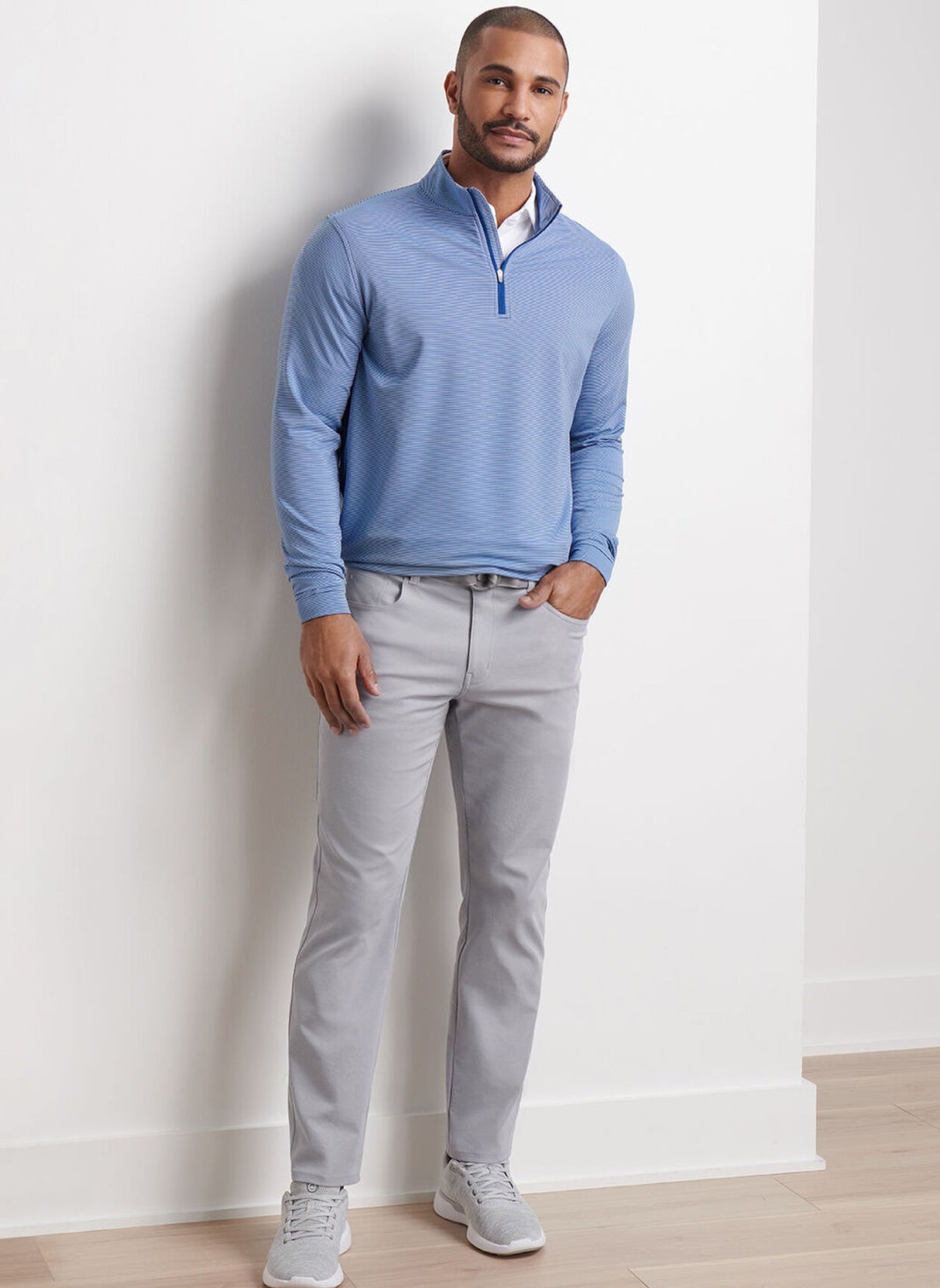 PETER MILLAR Eb66 Performance Five-Pocket Trousers - Men's Classic Fit - Gale Grey