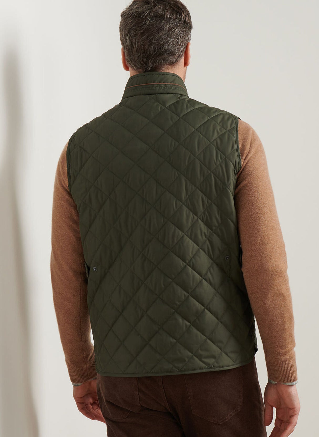 PETER MILLAR Essex Quilted Gilet - Men's Classic Fit - Dark Olive