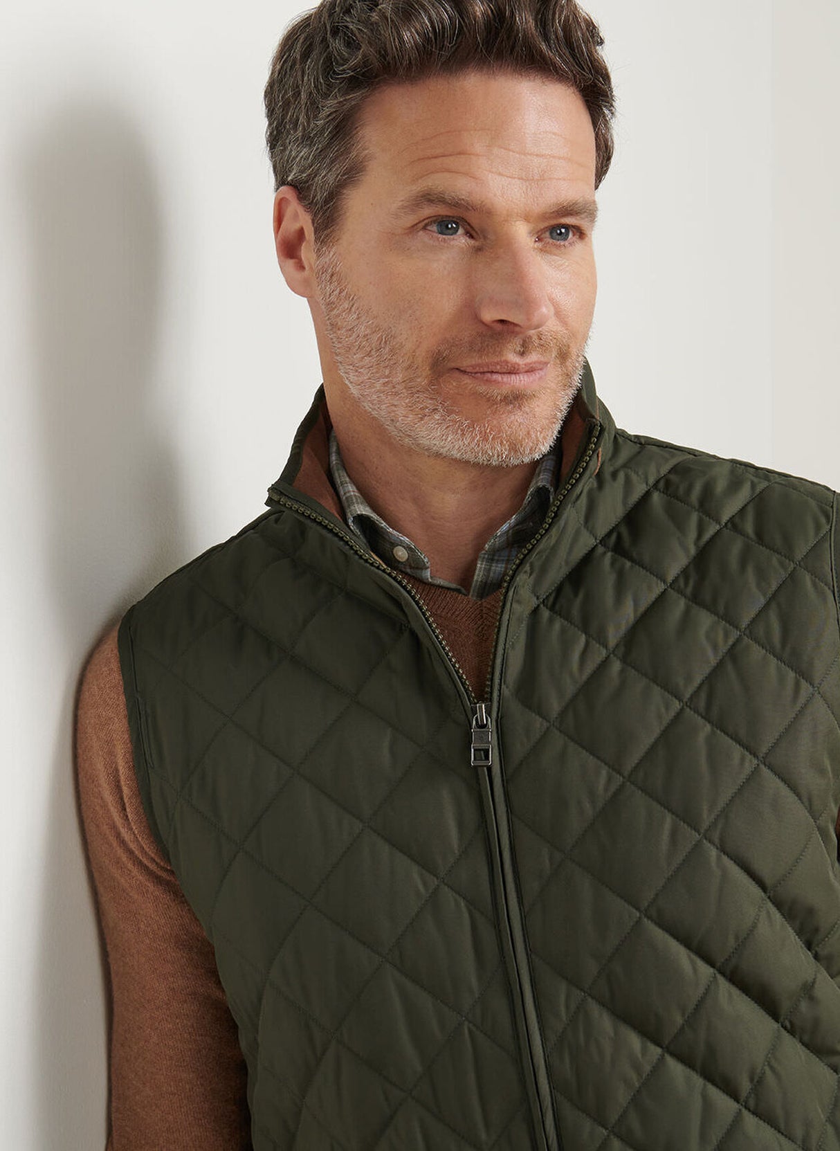 PETER MILLAR Essex Quilted Gilet - Men's Classic Fit - Dark Olive